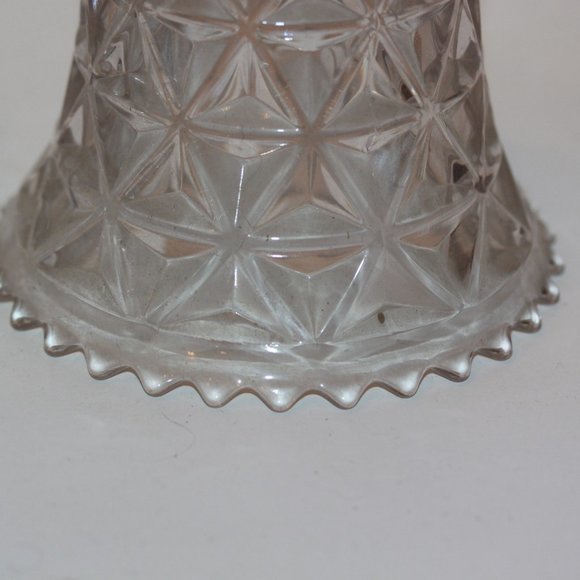 Lot Of 2 Vintage Clear Glass Light Shades Diamond Design - Picture 2 of 3